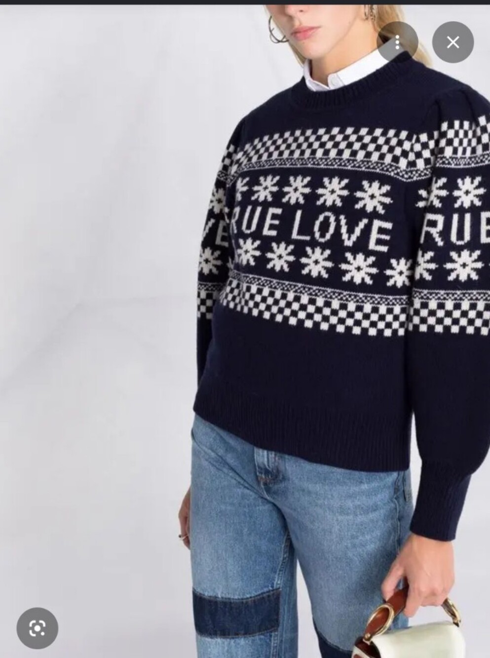 Sandro Luciano True Love Jumper Sweater Puffed Sleeve Wool Blend Size 3 Apres